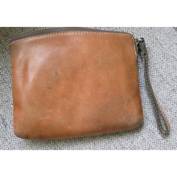 Patricia Nash‎ Cassini Wristlet Brown Leather 8x6 Vtg